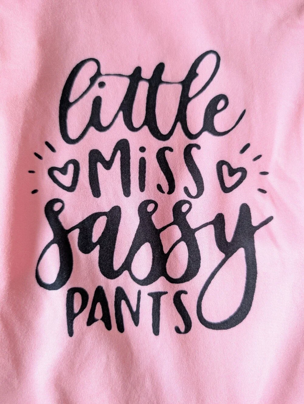 Cutebone Dog Graphic Tee, Little Miss Sassy Pants, New, Medium, Pink Black